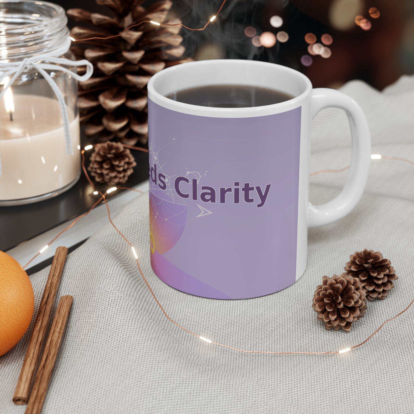 Chaos Breeds Clarity - White Ceramic Mug, 11oz