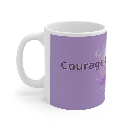 Courage Over Comfort - White Ceramic Mug, 11oz