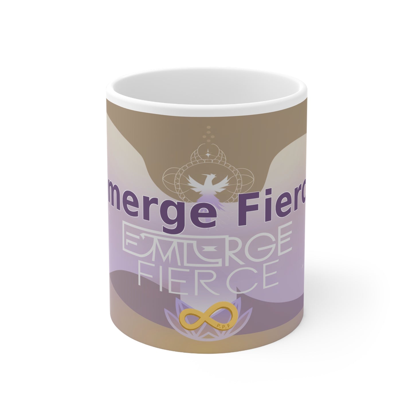 Emerge Fierce - White Ceramic Mug, 11oz