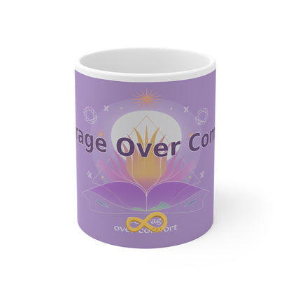Courage Over Comfort - White Ceramic Mug, 11oz
