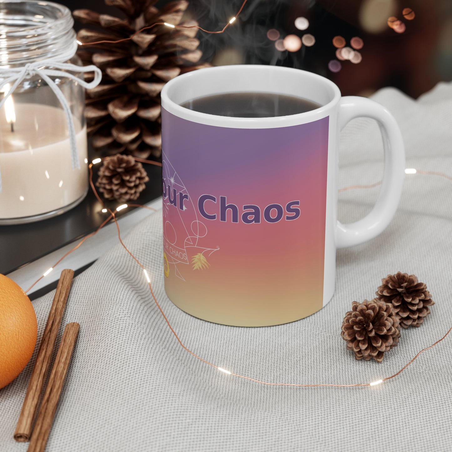 Conquer Your Chaos - White Ceramic Mug, 11oz