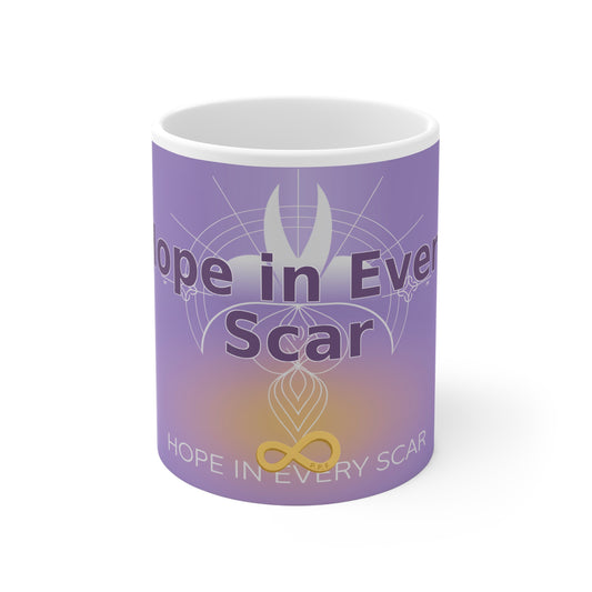 Hope in Every Scar - White Ceramic Mug, 11oz