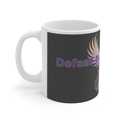 Defeat Never Defines - White Ceramic Mug, 11oz