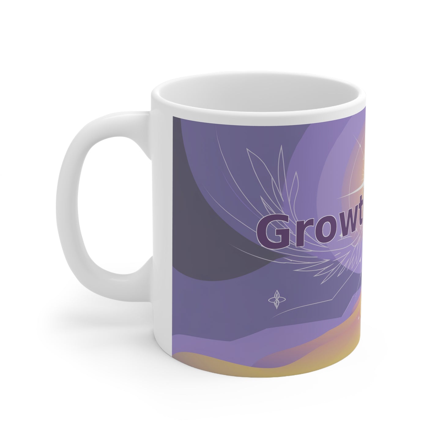 Growth in Grit - White Ceramic Mug, 11oz