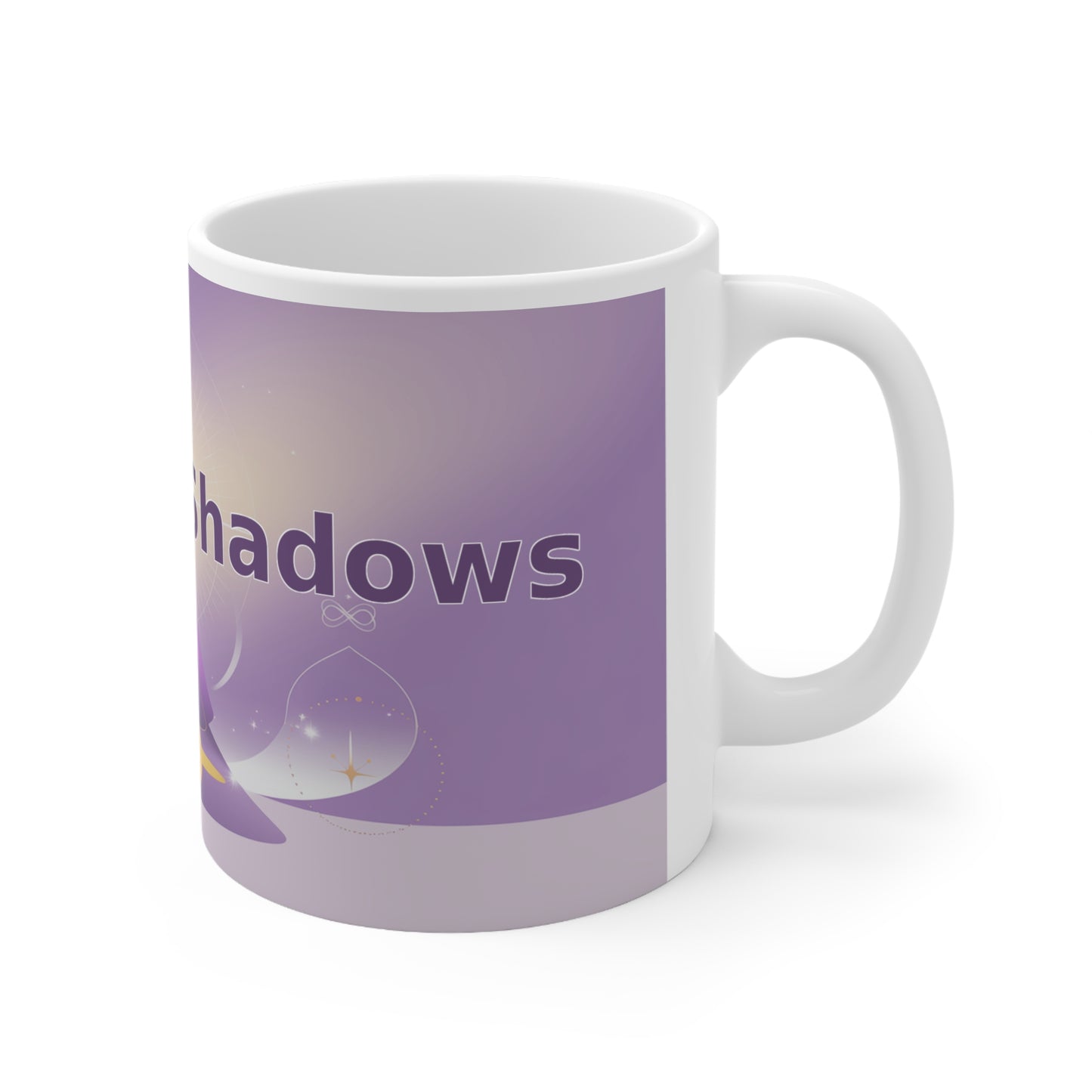 Shape in Shadows - White Ceramic Mug, 11oz