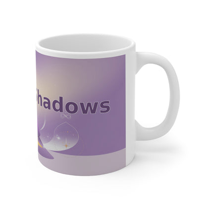 Shape in Shadows - White Ceramic Mug, 11oz