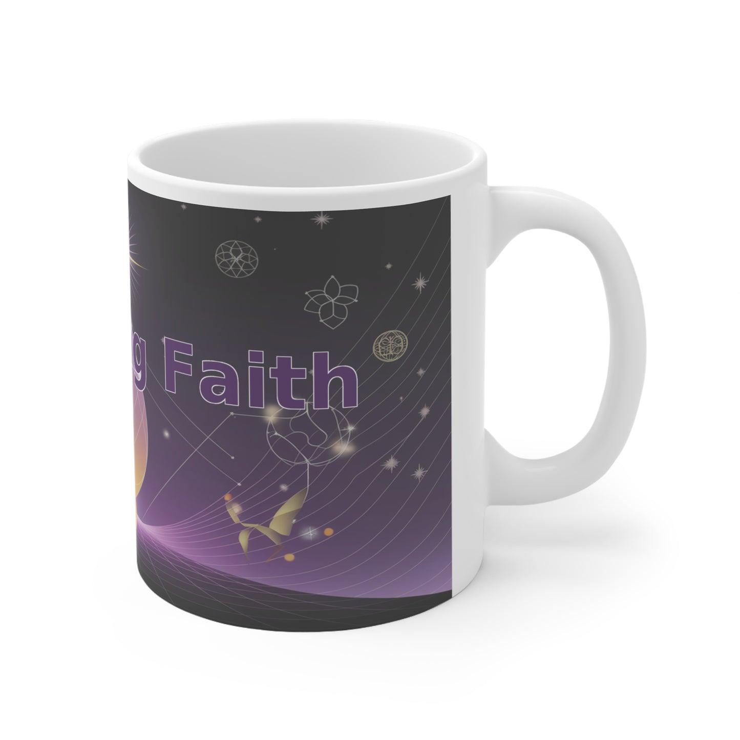 Unyielding Faith - White Ceramic Mug, 11oz