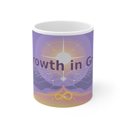 Growth in Grit - White Ceramic Mug, 11oz