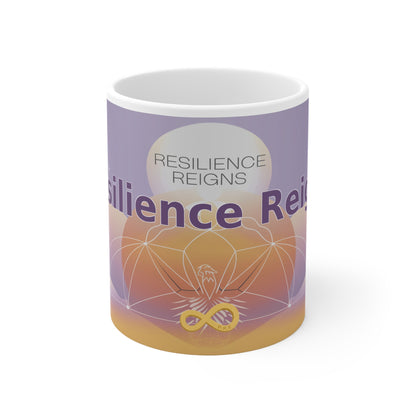 Resilience Reigns - White Ceramic Mug, 11oz