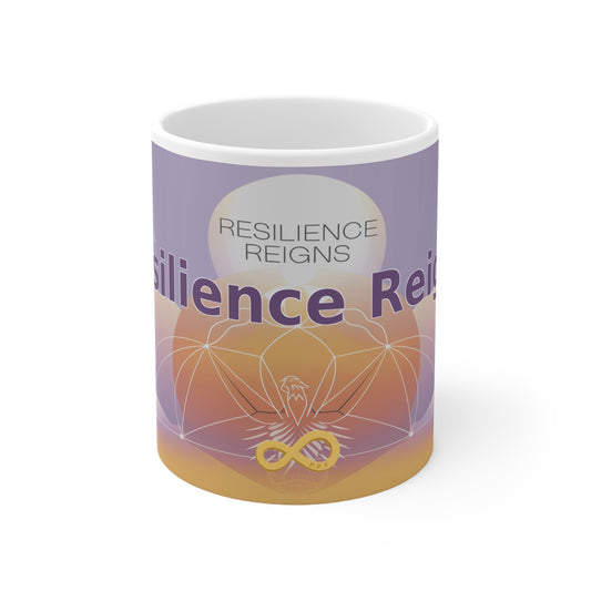 Resilience Reigns - White Ceramic Mug, 11oz