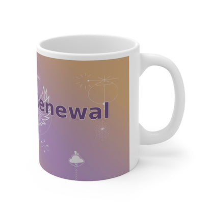 Fearless Renewal - White Ceramic Mug, 11oz
