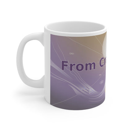 From Cracks, Light - White Ceramic Mug, 11oz