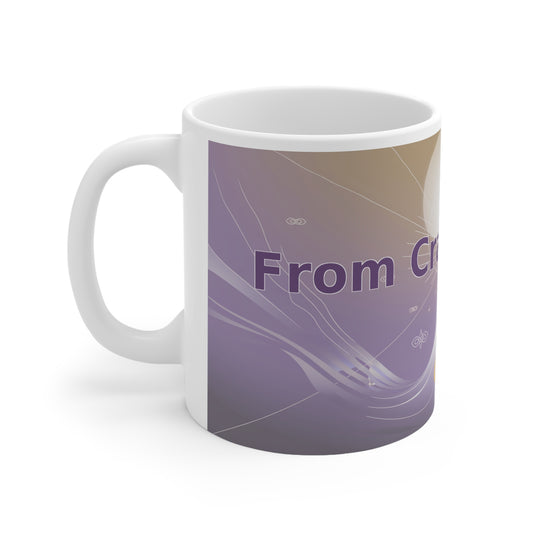 From Cracks, Light - White Ceramic Mug, 11oz