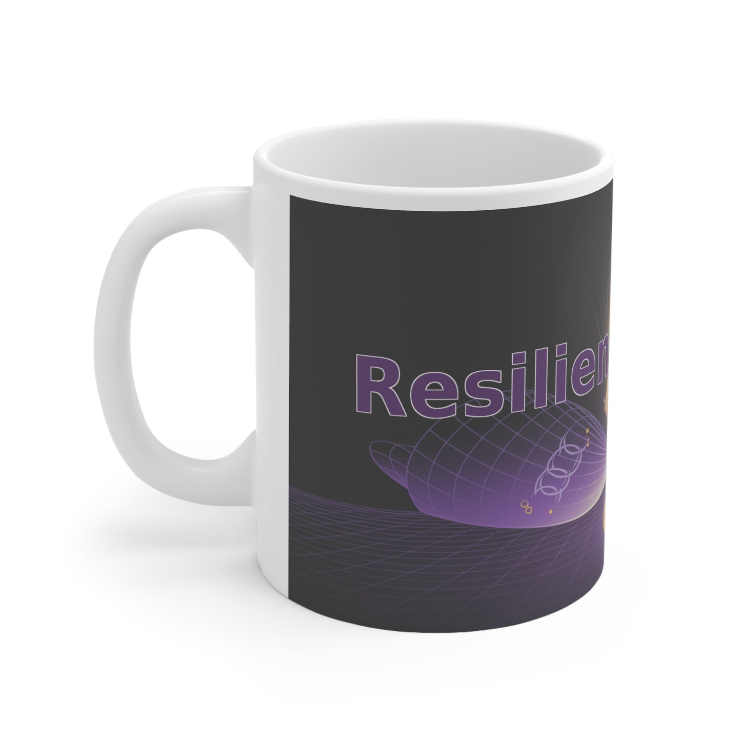 Resilience in Ruin - White Ceramic Mug, 11oz