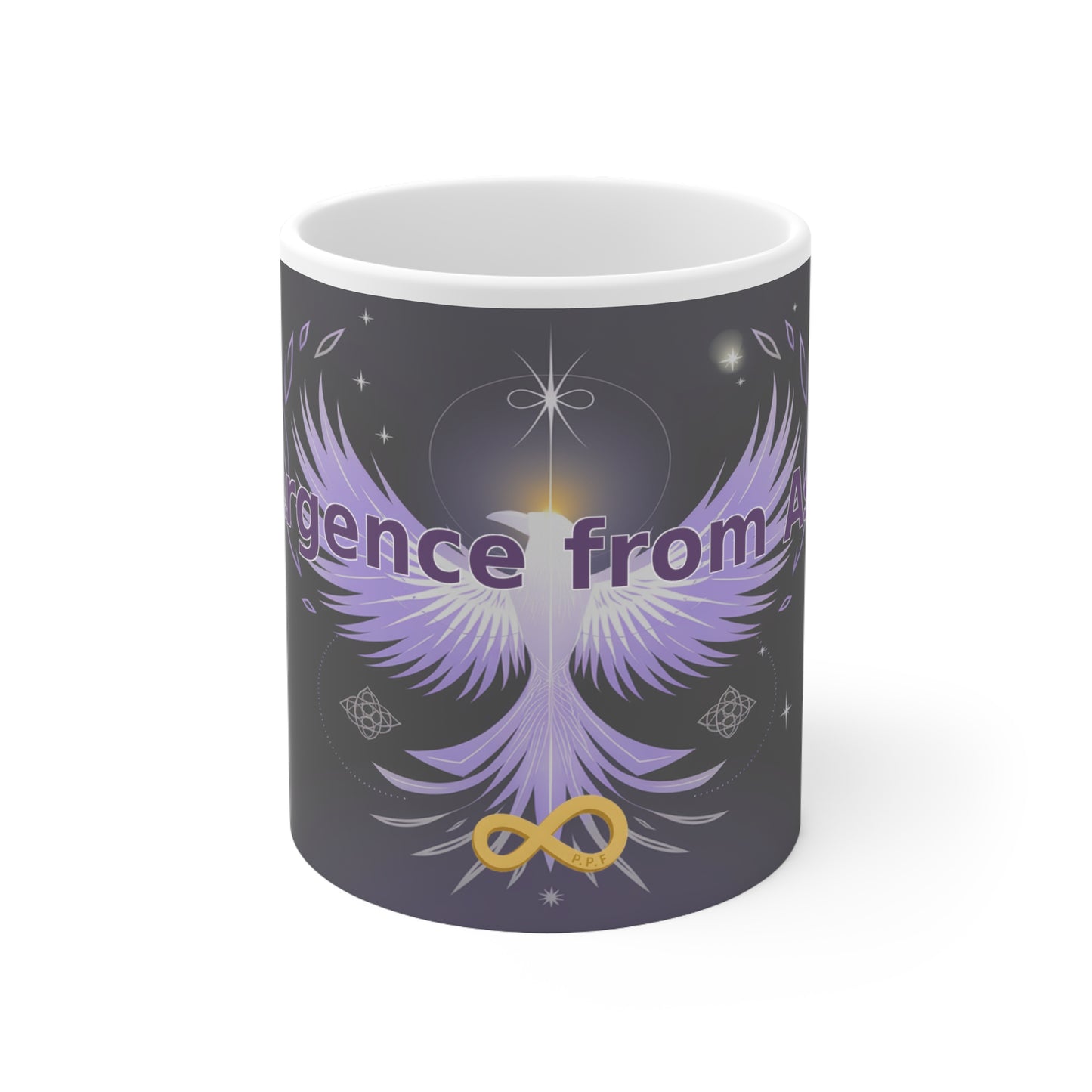 Emergence from Ashes - White Ceramic Mug, 11oz
