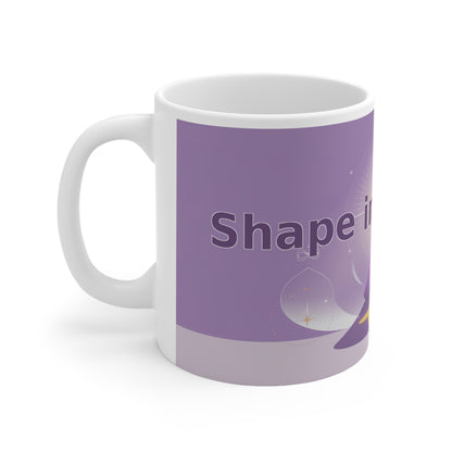 Shape in Shadows - White Ceramic Mug, 11oz