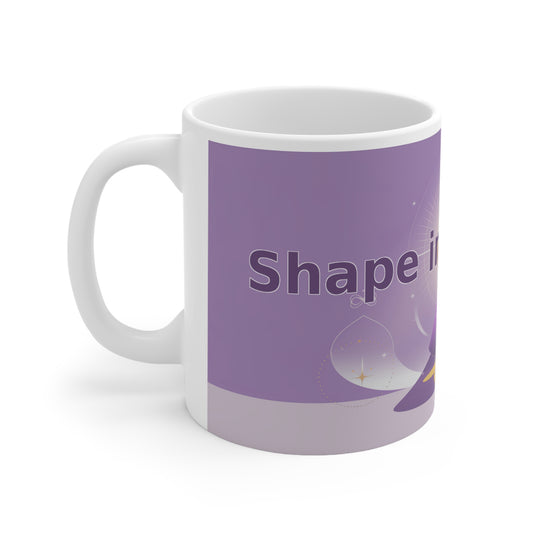 Shape in Shadows - White Ceramic Mug, 11oz
