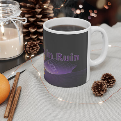 Resilience in Ruin - White Ceramic Mug, 11oz