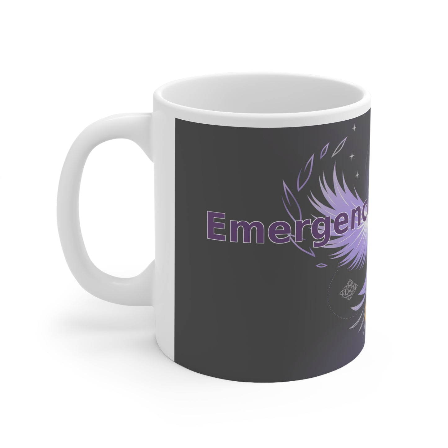 Emergence from Ashes - White Ceramic Mug, 11oz