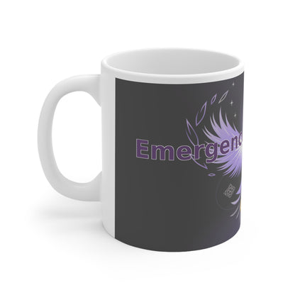 Emergence from Ashes - White Ceramic Mug, 11oz
