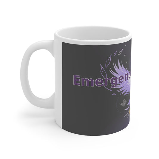 Emergence from Ashes - White Ceramic Mug, 11oz