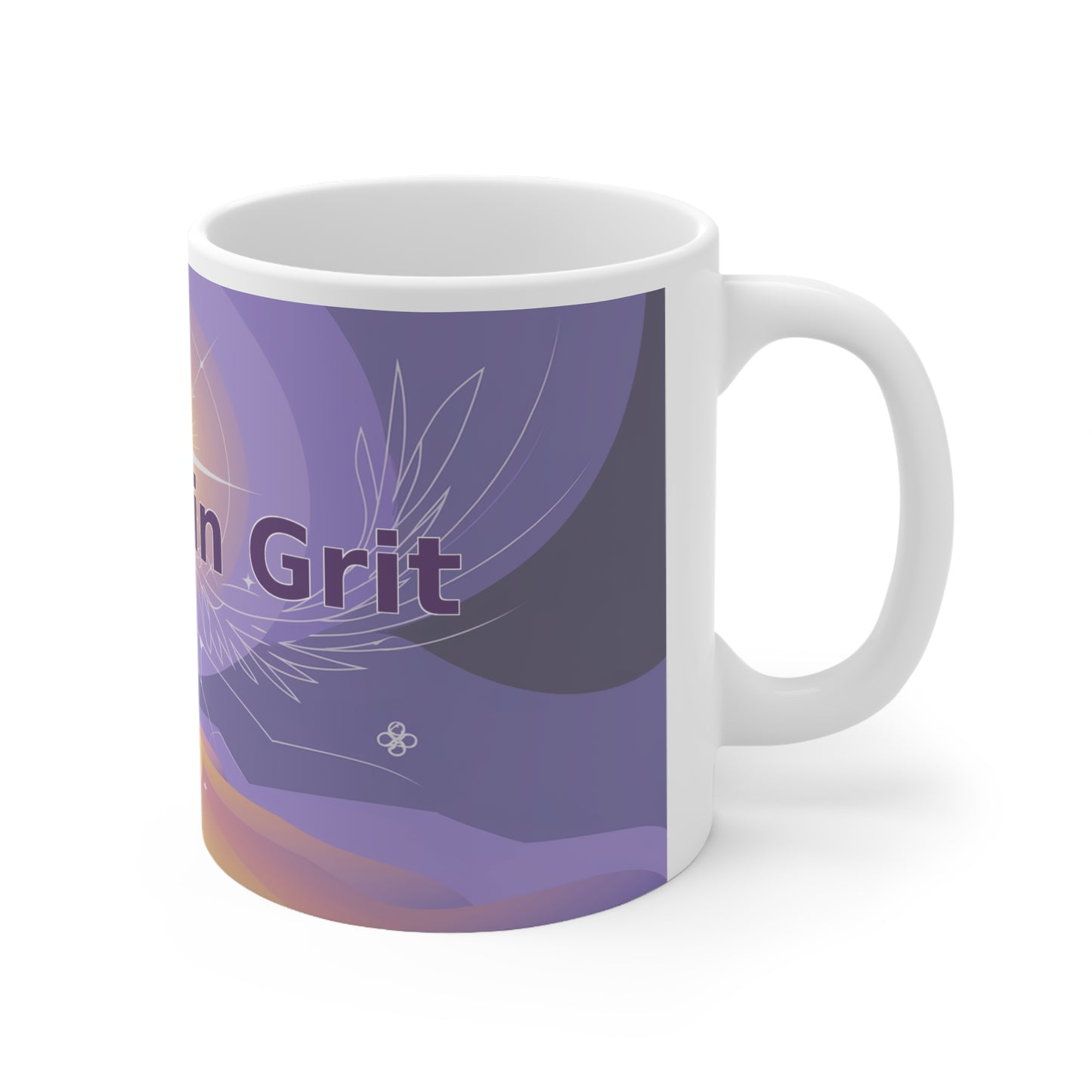 Growth in Grit - White Ceramic Mug, 11oz