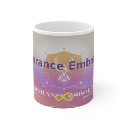 Endurance Embodied - White Ceramic Mug, 11oz