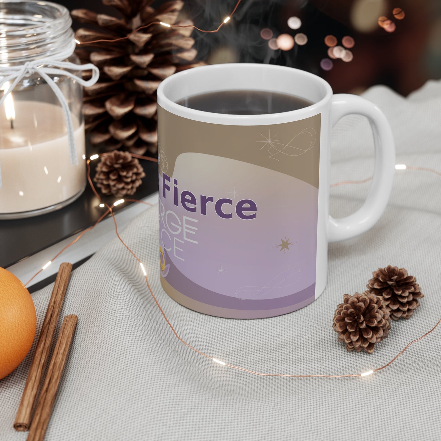 Emerge Fierce - White Ceramic Mug, 11oz