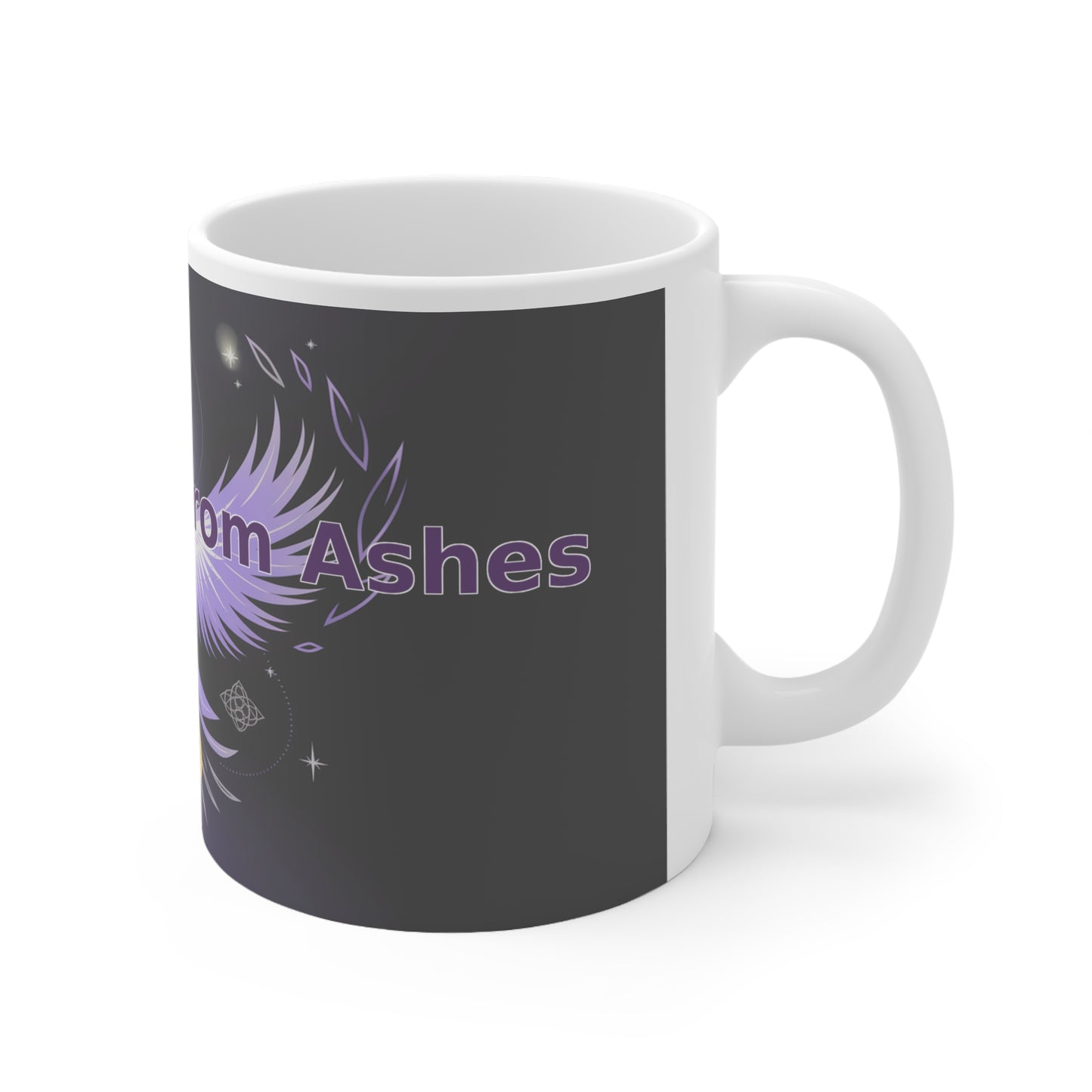 Emergence from Ashes - White Ceramic Mug, 11oz