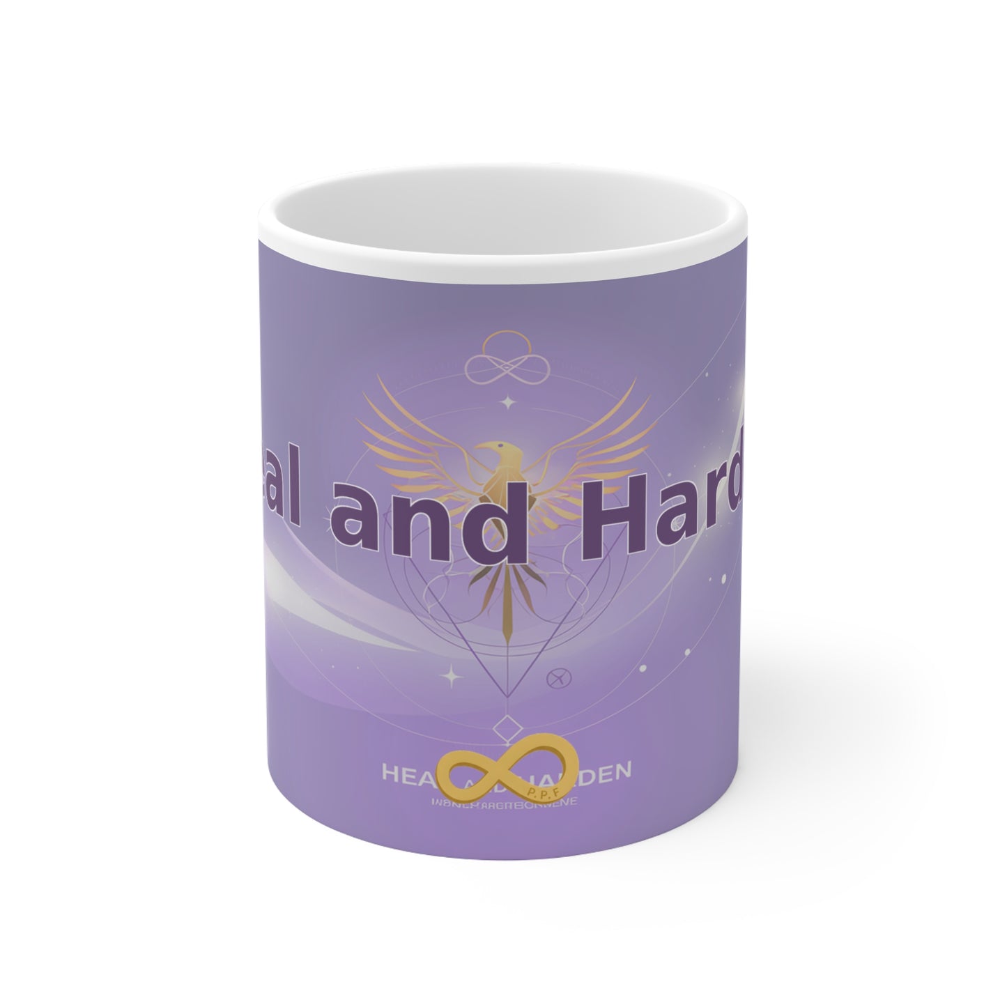 Heal and Harden - White Ceramic Mug, 11oz