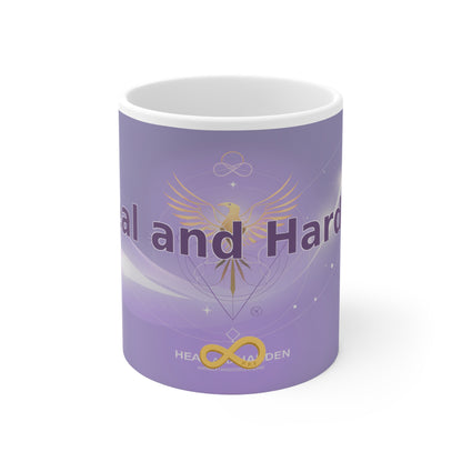 Heal and Harden - White Ceramic Mug, 11oz