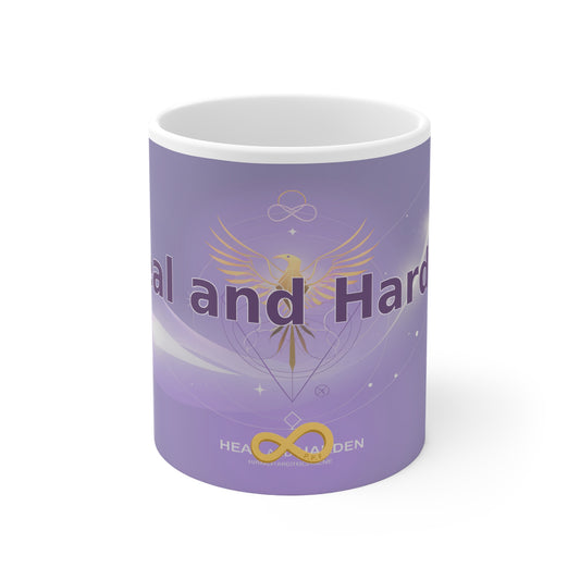 Heal and Harden - White Ceramic Mug, 11oz