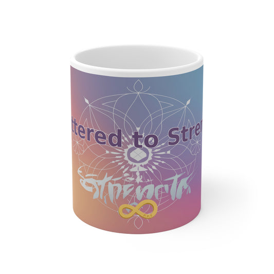 Shattered to Strength - White Ceramic Mug, 11oz
